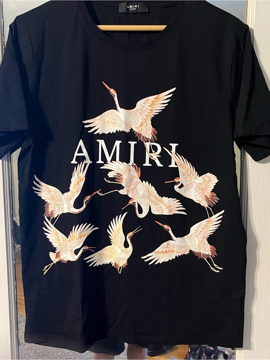 AMIRI Other - AMIRI Black Tee with Cream & Peach Crane Print